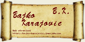 Bajko Karajović vizit kartica